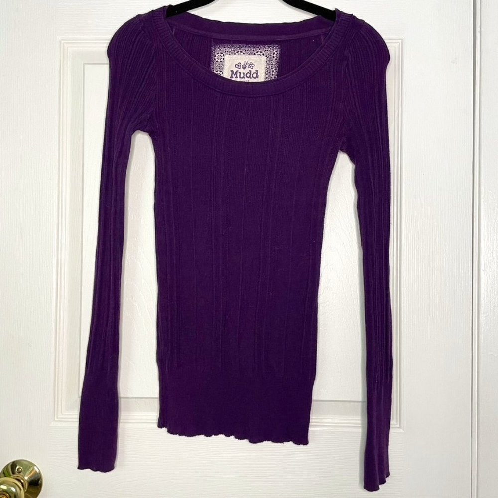 Mudd Long Sleeve Purple Sweater Size Small